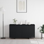vidaXL Buffet Noir Noir Bois d'ingénierie 135 x 41 x 75 cm Buffet Noir