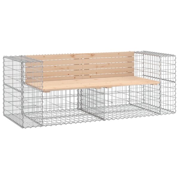 vidaXL Banc de jardin design gabion 184x71x65 5 cm bois massif de pin