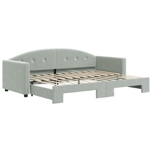 vidaXL Lit de jour avec gigogne sans matelas gris clair 80x200 cm