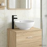 vidaXL Lavabo de salle de bains Noir Mat 44 x 44 x 16 cm métal