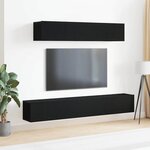 vidaXL Ensemble meuble TV 4 Pièces Chêne noir 100 x 30 x 30 cm