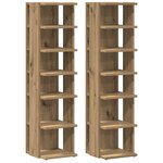 vidaXL Armoires à chaussures 2 Pièces chêne artisanal bois d'ingénierie