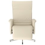 vidaXL Fauteuil inclinable avec repose-pieds crème similicuir