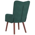 Chaise Relaxante vidaXL Velours Vert Foncé