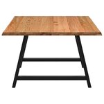 vidaXL Table à manger avec bord naturel 180x100x74cm bois massif chêne