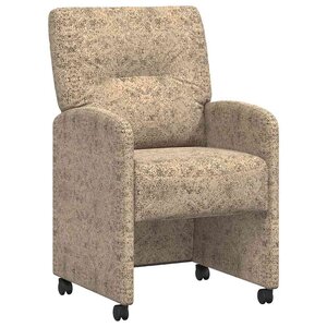 vidaXL Chaises de Salle à Manger avec Roues 2 Pièces Gris clair