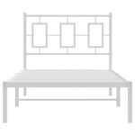 vidaXL Cadre de lit métal sans matelas avec tête de lit blanc 90x200cm
