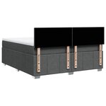 vidaXL Sommier à lattes de lit avec matelas Gris foncé 200x200cm Tissu