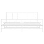 vidaXL Cadre de lit métal avec tête de lit/pied de lit blanc 193x203cm
