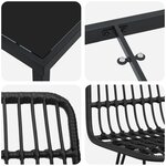 vidaXL Set de Salle à Manger de Jardin 5 Pièces Noir Poly Rattan