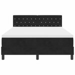 vidaXL Lit à ressorts avec matelas Noir 160 x 200 cm tissu