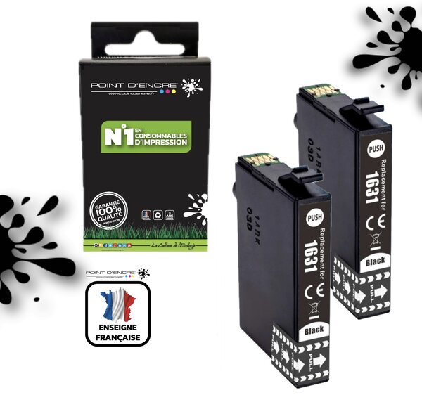 16XL - 2 X NOIR - Stylo Plume  - Grande capacité