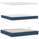 vidaXL Lit avec rangement et matelas Bleu 200 x 200 cm tissu