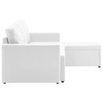 vidaXL Canapé-lit modulaire 3 places Blanc Similicuir