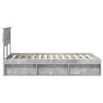 vidaXL Cadre de lit Béton 120 x 200 cm Bois de pin massif