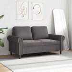 vidaXL Canapé à 2 places Gris 120 cm Similicuir