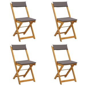vidaXL Chaises de bistrot d'extérieur 4 Pièces Gris foncé 40 x 53 x 80 cm