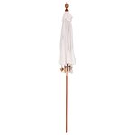 vidaXL Parasol Crème x 250 cm Coton et bois massif