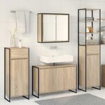 vidaXL Ensemble de mobilier de salle de bain avec tiroir Chêne Sonoma