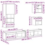 vidaXL Unités murales TV avec LED Montage mural 5 Pièces Chêne artisanal