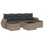 vidaXL Salon de jardin avec coussins 7 Pièces gris clair résine tressée