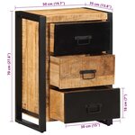 vidaXL Armoire à tiroir 50x35x70 cm bois de manguier massif brut