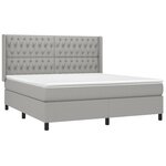 vidaXL Sommier à lattes de lit matelas LED Gris clair 180x200 cm Tissu