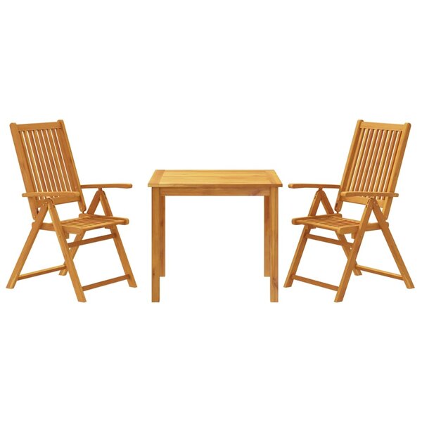 vidaXL Ensemble à manger de jardin 3 Pièces 85x85x74 cm Bois d'acacia solide