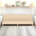 vidaXL Canapé-lit à 2 places crème tissu