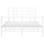 vidaXL Cadre de lit métal avec tête de lit/pied de lit blanc 120x190cm