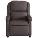 vidaXL Fauteuil inclinable de massage marron foncé cuir véritable