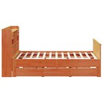 vidaXL Lit bibliothèque sans matelas cire marron 200x200 cm pin massif