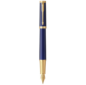 Stylo plume PARKER INGENUITY Bleu Finition dorée Plume Moyenne cartouche d'encre noire coffret cadeau