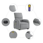 vidaXL Fauteuil inclinable de massage électrique Gris clair Tissu