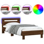 vidaXL Cadre de lit sans matelas avec lumières LED 90x200 cm
