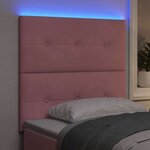 vidaXL Tête de lit avec des lumières à LED Réglable Rose 90 cm Velours
