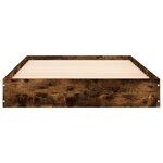 vidaXL Cadre de lit au sol Chêne fumé 80 x 200 cm Bois d'ingénierie