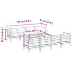 vidaXL Salon de jardin 9 Pièces avec coussins marron cire bois pin massif