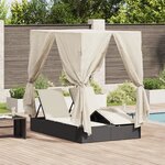 Chill out avec le transat double vidaXL avec toit et rideaux en poly rotin noir