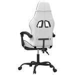 vidaXL Chaise de jeu pivotante et repose-pied Blanc et noir Similicuir