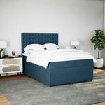 vidaXL Sommier à lattes de lit et matelas Bleu foncé 160x200cm Velours