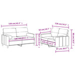 vidaXL Ensemble de canapés 2 Pièces avec coussins taupe tissu