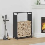 vidaXL Portant de bois chauffage noir 60x28x90 cm acier laminé à froid