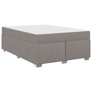 vidaXL Cadre de lit avec matelas Taupe 160 x 200 cm tissu