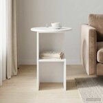 vidaXL Table d'appoint Blanc Ø 39 5 x 55 cm Bois d'ingénierie