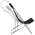 vidaXL Chaises de plage pliables lot de 2 Acier et tissu oxford Noir