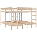 vidaXL Lit superposé triple 200x200/80x200 cm bois de pin massif