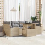 vidaXL Ensemble de canapé de jardin 7 Pièces Beige 100 x 55 x 73 cm