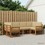 vidaXL Ensemble de canapés d'extérieur 6 pc Naturel et Beige
