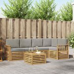 vidaXL Ensemble de canapés d'extérieur 6 Pièces Blanc et gris clair